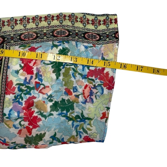 Susan Graver Pink Multi Floral Sheer Woven Kimono Cardigan Chiffon Flower Medium - Picture 9 of 10